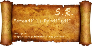 Seregély Renátó névjegykártya